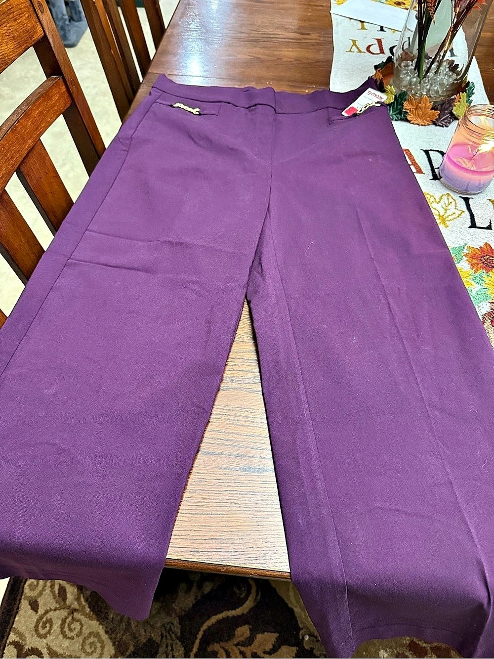 Counterparts Super Stretch Mid Rise Slim Leg Pants Purple Large